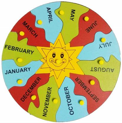 Khilonewale Wooden Puzzles Toddlers Month of Year (Month Name ...