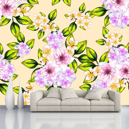 ALL DECORATIVE DESIGN Floral & Botanical Multicolor Wallpaper Price in  India - Buy ALL DECORATIVE DESIGN Floral & Botanical Multicolor Wallpaper  online at 
