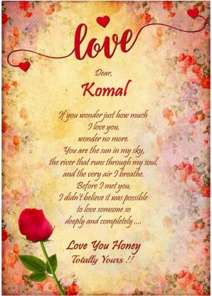 Midas Craft I Love You Komal ….03 Love Letter Greeting Card Price in India  - Buy Midas Craft I Love You Komal ….03 Love Letter Greeting Card online at  