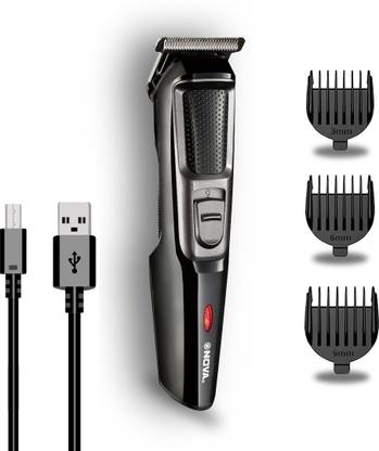 NOVA NHT 1074 USB Trimmer 30 min Runtime 4 Length Settings  (Black, Silver)