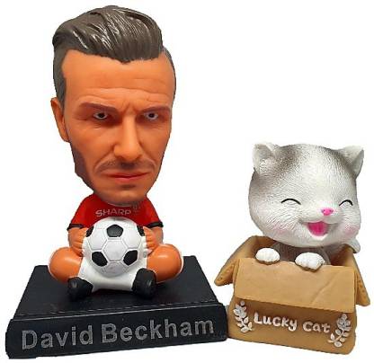 Daiyamondo David Beckham With Lucky cat 2 Big Size Bobble Head - Action  Figure Moving Head Bobblehead