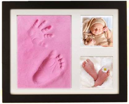 Dream Gifts Baby Clay Handprint Footprint Kit With Xl Brown Box Frame 14 5 X11 X1 Pink Colour Impression Art Clay Price In India Buy Dream Gifts Baby Clay Handprint Footprint