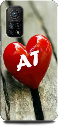 INDICRAFT Back Cover for Mi 10T A T, A LOVES T, NAME, LETTER, ALPHABET, AT  LOVE, HART, BLUE - INDICRAFT : 