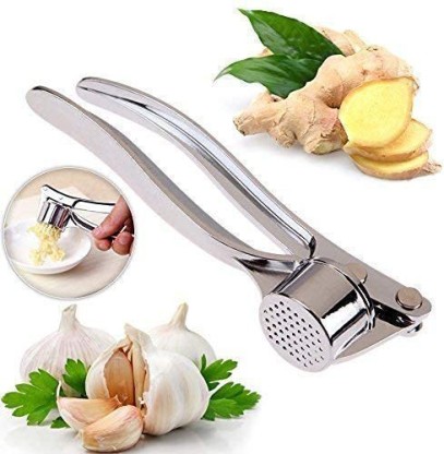 Garlic Crusher for Nuts & Seeds Sturdy Design Extracts More Garlic Paste Per Clove Premium Garlic Press with Soft Easy-Squeeze Ergonomic Handle Professional Garlic Mincer & Ginger Press