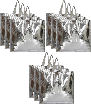 small silver tote bag