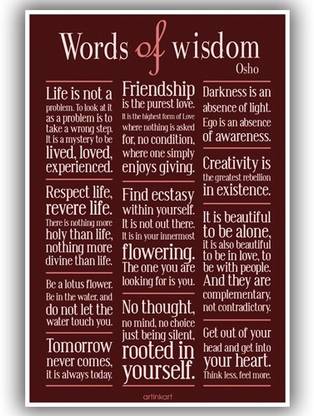 Poster Osho Quotes Motivational Inspirational Wall Poster For Door Room Home Office Paper Print Artinkart Posters Personalities Decorative Quotes Motivation Typography Educational Posters In India Buy Art Film Design You have only to come to it, to know it, to realize it. ― osho. inr