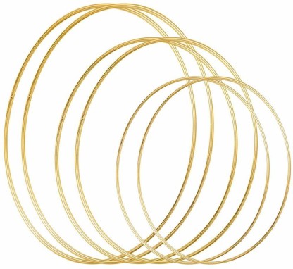 Large Metal Floral Hoop Wreath Macrame Gold Hoop Rings for Making Wedding Wreath Decor Sntieecr 4 Pack Dream Catcher and Macrame Wall Hanging Crafts 12 & 18 Inch 