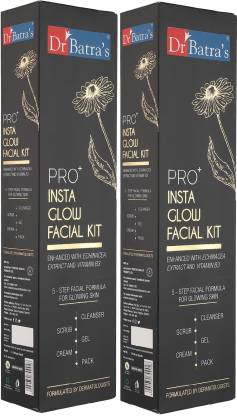 Dr Batra’s PRO+ Insta Glow Facial Kit Enriched With Echinacea Extract And Vitamin B3 – 250 gm (Pack of 2)  (5 x 100 g)