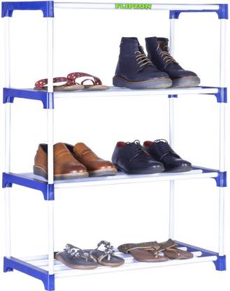Flipzon Multipurpose Metal Plastic Rack Organizer For Shoe Clothes Books 65 5 L X 32 5 B X 93 H Cms Need To Be Assemble Diy Rust Proof Small Metal Plastic Shoe Stand Price
