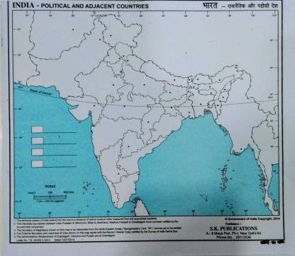 Indian Political And Adjacent Countries Map India Political Practice Map: Buy India Political Practice Map By S K  Publications At Low Price In India | Flipkart.com