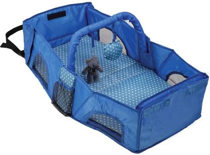 LuvLap Baby Nest Travel Bed Convertible Travel Bed  (Fabric, Blue)