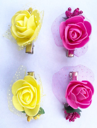 Pink \u0026 Yellow) Hair Clip 