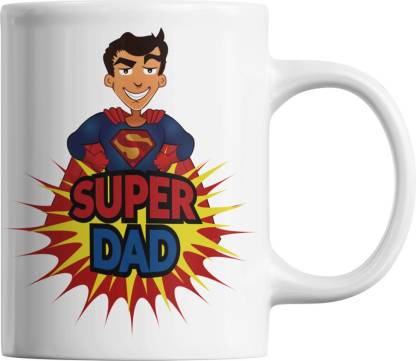 CustomEra Super Dad Cartoon Character Design - Dad Birthday Gift |Father's  Day Gift for Dad/Father/Daddy |Father's Day Gift for Dad from Daughter/Son  Ceramic Coffee Mug Price in India - Buy CustomEra Super