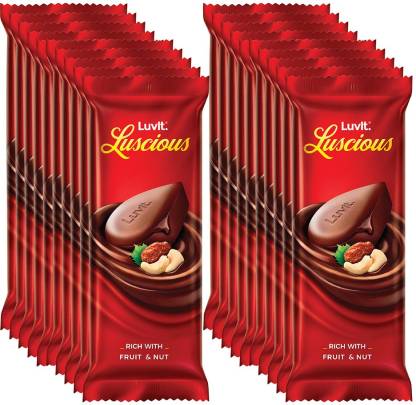 LuvIt Luscious Fruit & Nut Chocolate Bars Multipack Deliciously Smooth Bars  (20 x 46 g)