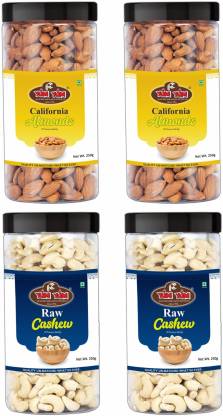 YUM YUM Premium California Almond (500g) and Cashew Nut (500g) 1kg Dry Fruits Combo Pack- Almonds, Cashews
