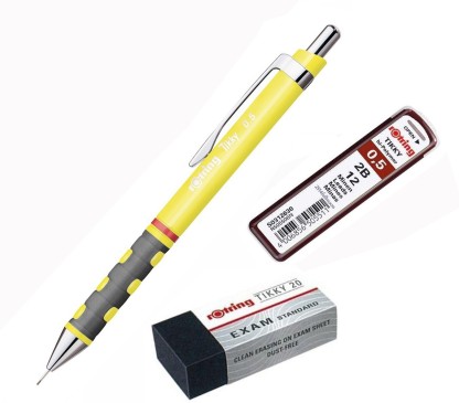 Barrel Automatic Pencil,Refillable Lead/Eraser, 7mm,Asst Sold as 1 Each 