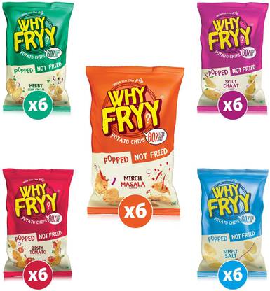WhyFryy Popped Potato Chips Assorted flavours 60% Less Fat ...