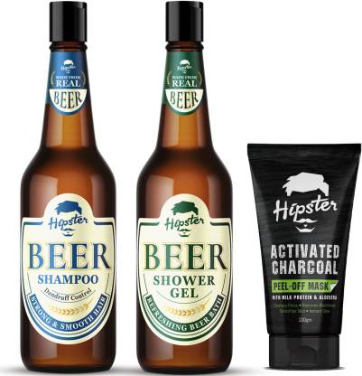 HIPSTER Mens Grooming Combo Kit | Beer Shampoo Anti Dandruff 250ml, Beer  Shower Gel Body Wash