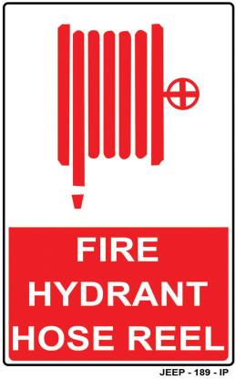 JEEPL FIRE HYDRANT HOSE REEL SIGN BOARD, ACP WITH VINYL ,12X8 INCHES ...