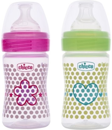 Chicco Chicco 150ml Bipack Well Being Feeding Bottle Pink/Green pack of 1 
