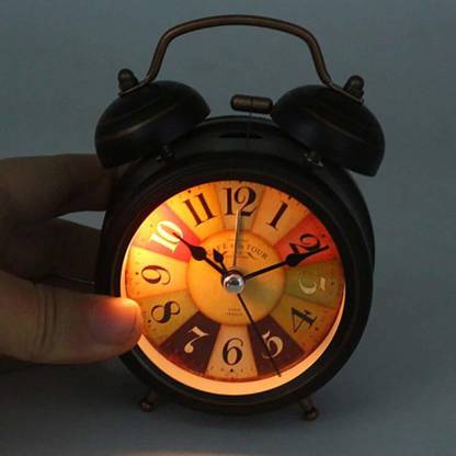 BLACK BELL CLOCK 4 ShoppoWorld Analog Black Clock
