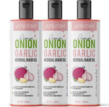 KOVENA Onion Garlic Hair Oil For Control Dandruff ,Treat Hair Loss And Accelerate Hair Growth-Pack of-(3*200 ml)- Hair Oil - Price in India, Buy KOVENA Onion Garlic Hair Oil For Control Dandruff , KOVENA Onion Garlic Hair Oil For Control Dandruff ,Treat Hair Loss And Accelerate Hair Growth-Pack of-(3*200 ml)- Hair Oil - Price in India, Buy KOVENA Onion Garlic Hair Oil For Control Dandruff ,