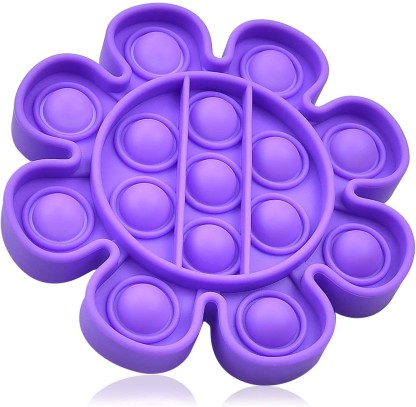 Autism Special Needs Stress Reliever Silicone Decompression Toy Emotion Anxiety Relief Tool Play for Kid & Adult with ADD ADHD Purple Push pop Bubble Sensory Fidget Toy Squeeze Fidget Toy 