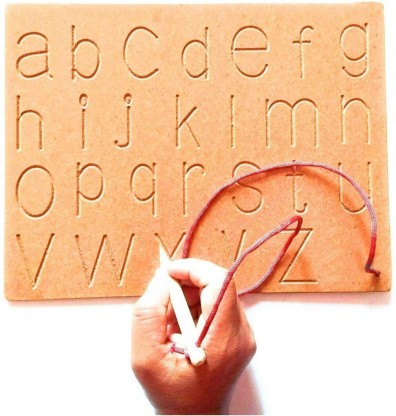 Kids Alphabet Tracing A to Z Wooden Board Writing Practice Preschool Educational 