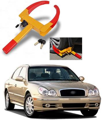 Prtek Heavy Universal Security Trailer Wheel Locks Tire Anti Theft For Car Atv Suv Golf Cart Motorcycle Great Deterrent Bright Red Yellow With 3 Keys Compatible With Hyundai Sonata Wheel Lock Price In