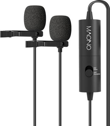 MAONO AU-200 Dual Collar Lavalier Microphone, Condenser Clip on Mic