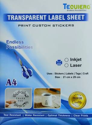 Flipkart.com | Tequiero Clear Transparent Sticker Paper for ...