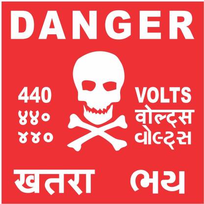 Danger 440 Volts Sign Sticker Danger_01 Medium Self Adhesive Sticker ...