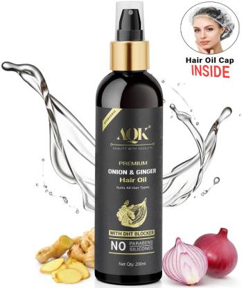 AQK Premium Onion Ginger Pure Ayurvedic Hair Oil - Hair Growth and Controls  Hair Fall with 14