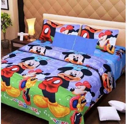 MUKESH HANDLOOM 210 TC Polycotton Double Cartoon Flat Bedsheet