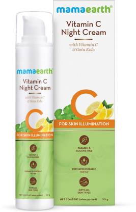 MamaEarth Vitamin C Night Cream For Women with Vitamin C & Gotu Kola for Skin Illumination