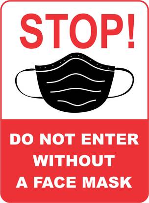 FACE MASK STICKER 274.32 cm NOMASK_01 Self Adhesive Sticker Price in ...