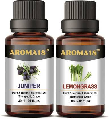 Aroma18 Juniper Berry and Lemongrass Essential Oil | Pure & Natural, Therapeutic Grade for Hair Growth, Aroma18 Juniper Berry and Lemongrass Essential Oil | Pure & Natural, Therapeutic Grade for Hair Growth,