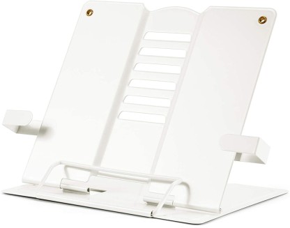 White Recipe Holder for Reading Portable Sheet Music Holder Suitable for Document Textbook Magazine Tablet. Adjustable Kitchen Desktop Cookbook Stand 