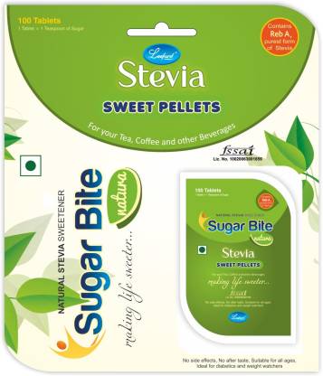 Sugar Bite Natura Stevia Sweet Pellets 100 Pellets Pack of 3 Sweetener  Price in India - Buy Sugar Bite Natura Stevia Sweet Pellets 100 Pellets  Pack of 3 Sweetener online at 