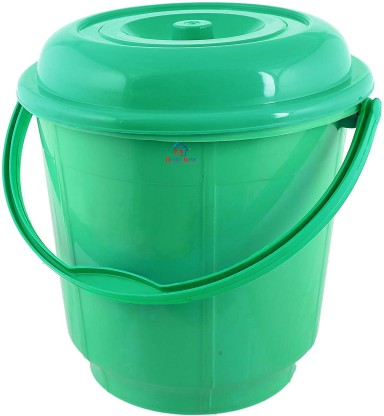 Grey 5L Litre Sturdy Bucket with Lid for Rubbish Waste Storage 