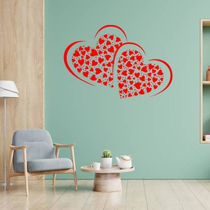 Kayra Decor Heart with flower Wall Design Stencils For Wall ...