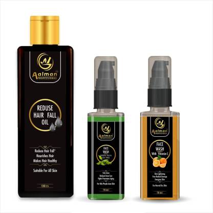 Aalman Professional Reduce Hair Fall Oil With Green Tea Face Wash With Face  Wash(Vitamin-C) Price in India - Buy Aalman Professional Reduce Hair Fall  Oil With Green Tea Face Wash With Face
