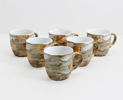 FnP Pack of 6 Ceramic Gloss Finish Tea 