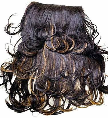 Naira Brown With Curls Golden Highlights 1 Pcs Extension For Women Girls With 4 Clips 4m 45l Brown With Highlights Hair Extension Price In India Buy Naira Brown With Curls Golden