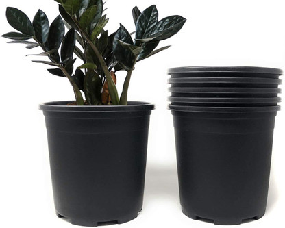 5 inch Round Black Plastic Pots SET OF 50 - flower pot Nursery 5" x 3.6" 