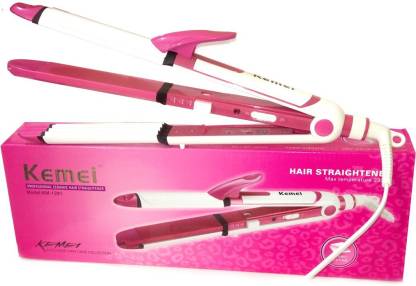 Kemei Ear Lobe & Accessories 1291 3in1 Hair Straightener Cum Curler And  Crimper Iron Hair Straightener - Kemei : 
