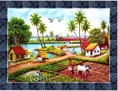 K K CREATIONS VILLAGE SCENERY Digital Reprint 8 inch x 10 inch Painting  Price in India - Buy K K CREATIONS VILLAGE SCENERY Digital Reprint 8 inch x  10 inch Painting online at Flipkart.com