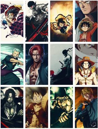 one Piece Room Wall Poster Anime Wall Posters 250 GSM Glossy(Size_12x18  inch,Multicolor,Thick Paper)-Pack of 12 Paper Print - Animation & Cartoons  posters in India - Buy art, film, design, movie, music, nature