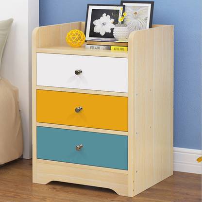Kawachi Home Bedroom Bedside Table Storage Cabinet With 3 Drawers Engineered Wood Free Standing Chest Of In India Bedroom Bedside Table Storage Cabinet, 3 Drawer Storage Cabinet Wood
