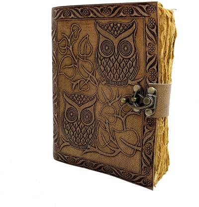 Antique Handmade Paper A5 Journal, Leather Embossed Journal